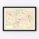 Vintage Map of Noble County, Indiana 1893