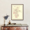 Vintage Map of Ligonier, Indiana 1893