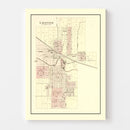 Vintage Map of Ligonier, Indiana 1893