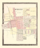 Vintage Map of Kendallville, Indiana 1893