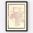 Vintage Map of Kendallville, Indiana 1893