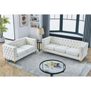 3-seater + 2-seater Combination sofa.BEIGE VELVET