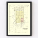 Vintage Map of Waynesville, Illinois 1894