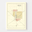 Vintage Map of Kenney, Illinois 1894