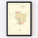 Vintage Map of Kenney, Illinois 1894
