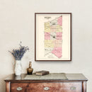 Vintage Map of Porter County, Indiana 1895