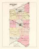Vintage Map of Porter County, Indiana 1895