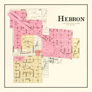 Vintage Map of Hebron, Indiana 1895