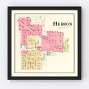 Vintage Map of Hebron, Indiana 1895