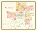 Vintage Map of Valparaiso, Indiana 1895
