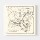 Vintage Map of Framingham, Massachusetts 1895