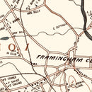 Vintage Map of Framingham, Massachusetts 1895