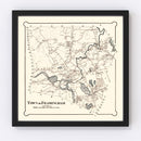 Vintage Map of Framingham, Massachusetts 1895