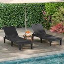 Outdoor PP Chaise Lounge Chairs Set of 2 with 4-Position Adjustable Backrests by DirectDeals
