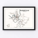 Vintage Map of Saxonville, Massachusetts 1895