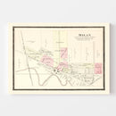 Vintage Map of Milan, Michigan 1895