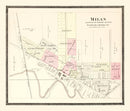 Vintage Map of Milan, Michigan 1895