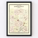 Vintage Map of Livingston County, Michigan 1895