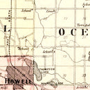 Vintage Map of Livingston County, Michigan 1895