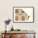 Vintage Map of Clark County, Missouri 1896
