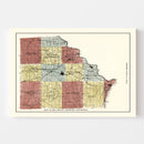 Vintage Map of Clark County, Missouri 1896