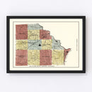 Vintage Map of Clark County, Missouri 1896