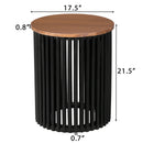 ACACIA SOLID WOOD SIDE TABLE,NATURAL & BLACK COLOR