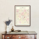 Vintage Map of Oakland County, Michigan 1896