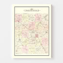 Vintage Map of Oakland County, Michigan 1896