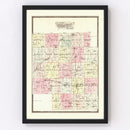 Vintage Map of Macon County, Missouri 1897