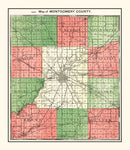 Vintage Map of Montgomery County, Indiana 1898
