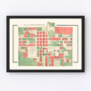 Vintage Map of Crawfordsville, Indiana 1898