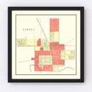 Vintage Map of Ladoga, Indiana 1898
