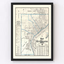Vintage Map of Muscatine, Iowa 1899
