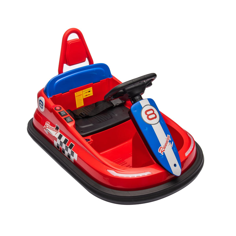 6V Kids Ride on Electric Go Kart Bumper Car W/Parents Remote Control,Three Speed Adjustable,LED Lights,Horn,Bluetooth,Player&360Spin,Vehicle body with Anti-collision padding for 18m+.