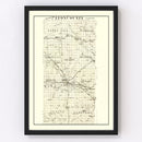 Vintage Map of Lyon County, Kansas 1901