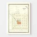 Vintage Map of Hartford, Kansas 1901