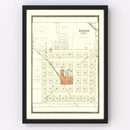 Vintage Map of Hartford, Kansas 1901