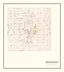 Vintage Map of Benzonia, Michigan 1901