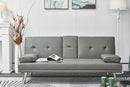 67 inch white leather multifunctional double pullout sofa bed with coffee table