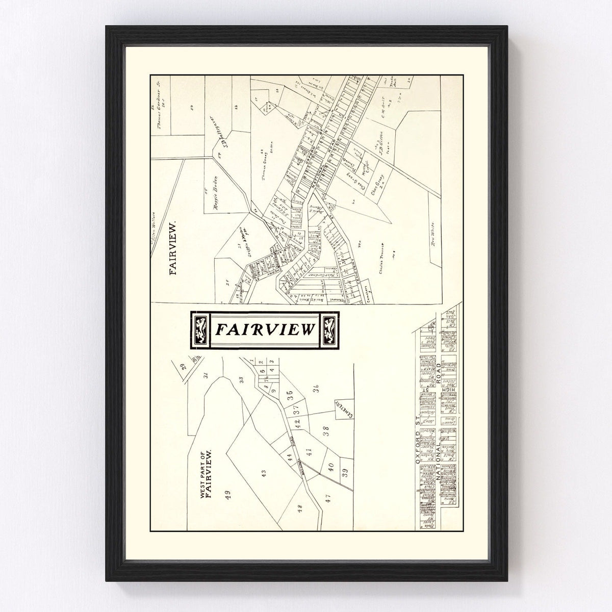 Vintage Map of Fairview, Ohio 1902