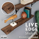 RESTORE Trail Brown 36 in. Live Edge Wood Shelf (Wood Only) by PIPE DECOR