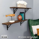 RESTORE Trail Brown 36 in. Live Edge Wood Shelf (Wood Only) by PIPE DECOR
