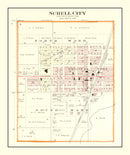 Vintage Map of Schell City, Missouri 1903