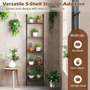 5 Tier Wall Mount Ladder Shelf with Anti-Tipping Kits for Home Office-Rustic Brown by LJGDeals