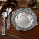 Concho Pattern Salad Bowl with Serving Set by Arthur Court Designs
