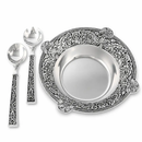 Concho Pattern Salad Bowl with Serving Set by Arthur Court Designs