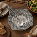 Concho Pattern Salad Bowl with Serving Set by Arthur Court Designs