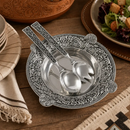 Concho Pattern Salad Bowl with Serving Set by Arthur Court Designs