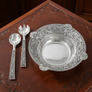 Concho Pattern Salad Bowl with Serving Set by Arthur Court Designs